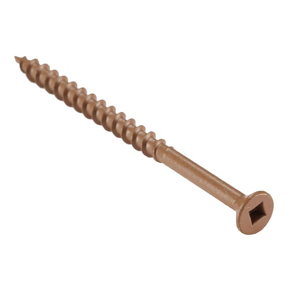 Deck Screw, #9 x 3 in, Steel, Flat Head, Square Drive, 1500 PK